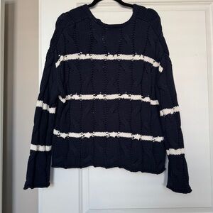 Navy and White Striped Sweater